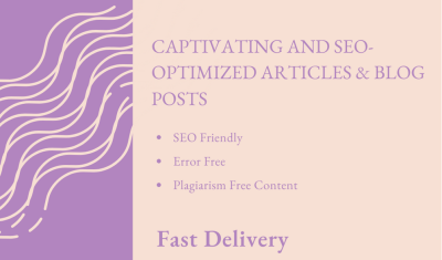 I will create captivating and SEO-optimized blog articles